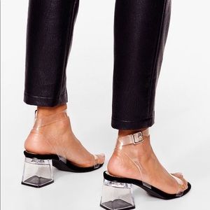 NastyGal Clear Block Heels